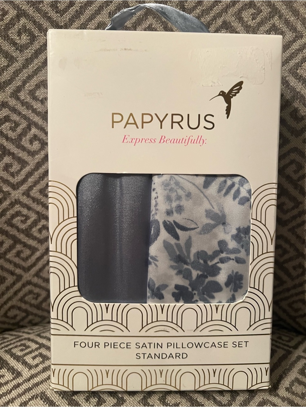 NEW PAPYRUS satin pillowcases. 4 Pcs. Light grey. Standard pillow case size.